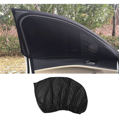 Set 2 Parasolar auto elastic din plasa negru