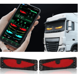 Set 2 piese Ecran Publicitar Flexibil 60×12 cm cu USB Ochi de diavol BT Ecran Colorat pentru Fereastra si Usa.