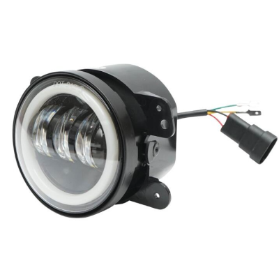 Set 2 proiectoare ceata cu DRL Angel Eyes 89 milimetri 3.5” cu 3 functii alb cu semnal galben