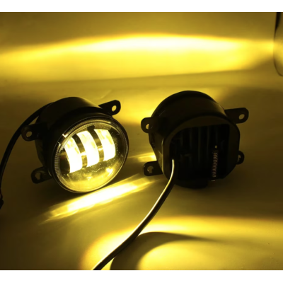 Set 2 proiectoare ceata LED Dacia Renault Nissan lumina alb + galben