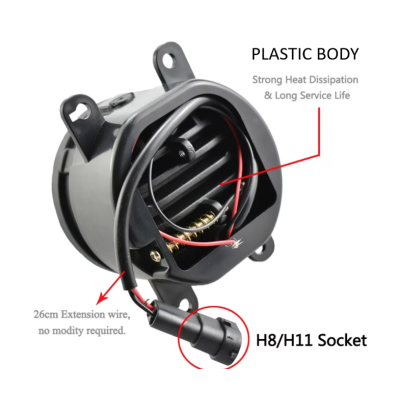 Set 2 proiectoare ceata LED Dacia Renault Nissan lumina alb + galben