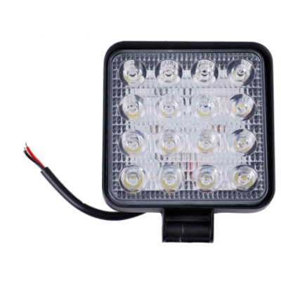 Set 2 Proiector PATRAT 16 led 12v-24v  48w  lumina alba 6000k Slim