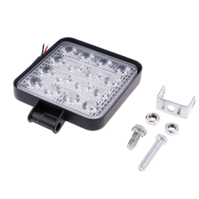 Set 2 Proiector PATRAT 16 led 12v-24v  48w  lumina alba 6000k Slim
