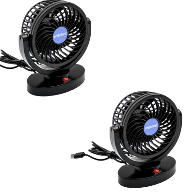 Set 2 Ventilatoare portabile pentru masina 15W negru MARS 306