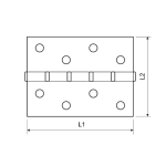 Set 2 x Balama cu aripi plane din inox pentru usa