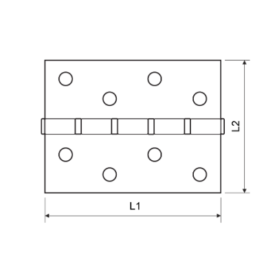 UB Set 2 x Balama cu aripi plane din inox pentru usa