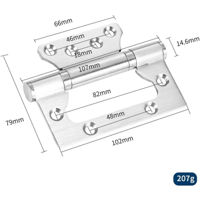 Set 2 x Balama inox ascunsa pentru usi bucatarie sau dulap XIZIYINGHUA