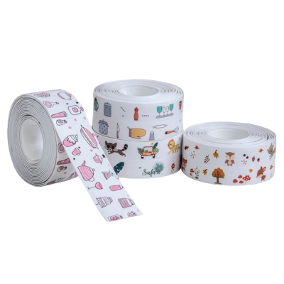 Set 2 x Banda de etansare transparenta cu model 38x320cm