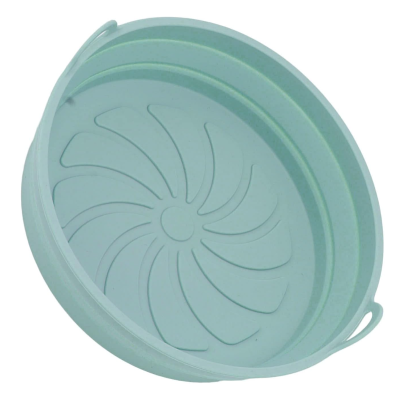 Set 2 x Tava rotunda din silicon pentru friteuza stil cosulet cu 2 manere