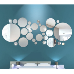 Set 30 Oglinzi decorative din Sticla Acrilica pentru design interior model rotund