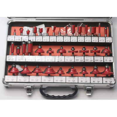 Set 35 Freze pentru lemn geanta aluminiu diametru 6 mm