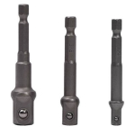Set 3 adaptor priza Burghie cu tija 1/4" hexagonala 1/4-3/8-1/2''