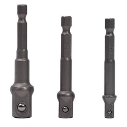 Set 3 adaptor priza Burghie cu tija 1/4" hexagonala 1/4-3/8-1/2''