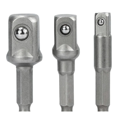 Set 3 adaptor priza Burghie cu tija 1/4" hexagonala 1/4-3/8-1/2''