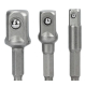Set 3 adaptor priza Burghie cu tija 1/4" hexagonala 1/4-3/8-1/2''