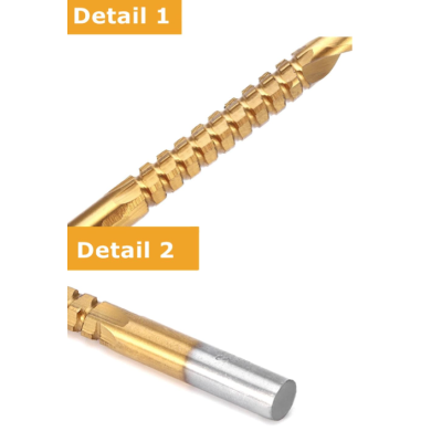 Set 3 burghie freza conica metal in trepte 4 30mm + 3 burghie frezare