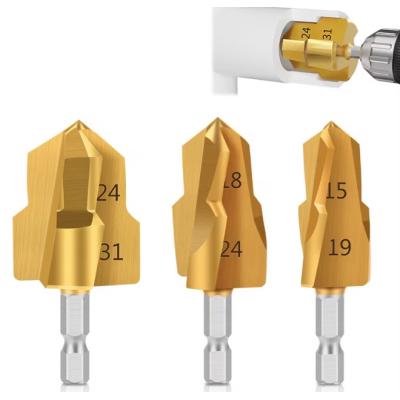 Set 3 burghie HSS aurie otel pentru tevi MMC PVC PPR