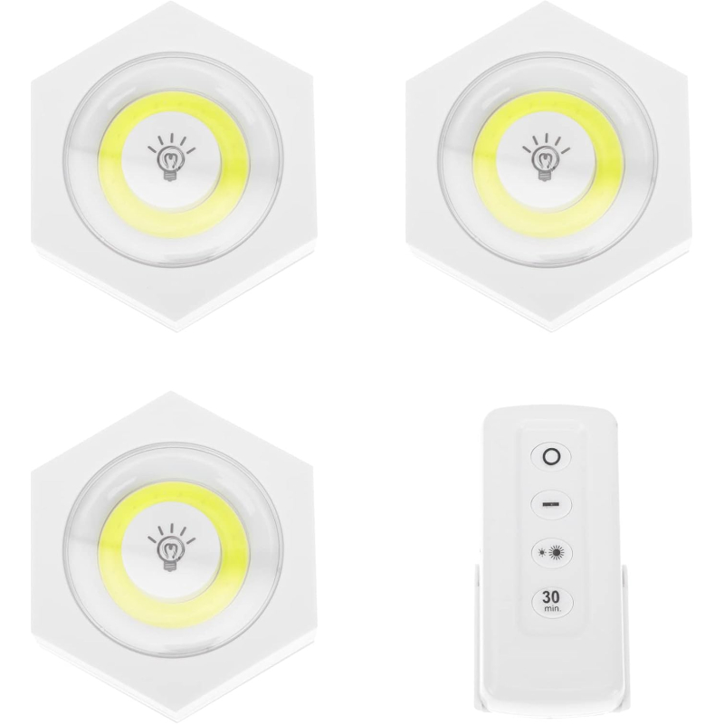 Set 3 Lampi Hexagonale LED Cob cu telecomanda si Butoane individuale