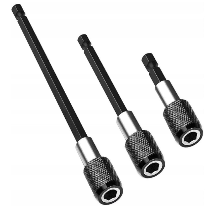 Set 3 prelungitoare pentru surubelnita 60mm 100mm 150mm negru