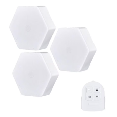 Set 3 spoturi hexagonale LED cu telecomanda