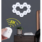 Set 3 spoturi hexagonale LED cu telecomanda