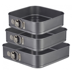 Set 3 Tavi forma patrata pentru Prajituri/Tort