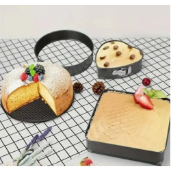 Set 3 tavi pentru copt forma Inima/Rotunda/Patrata cu baza detasabila 24/26/28 cm