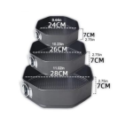 Set 3 tavi pentru prajituri forma Octogon 3 marimi