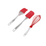Set 3 Ustensile pentru bucatarie din Silicon Rosu 