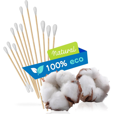 Set 3 x Cutii Betisoare cosmetice din bambus si bumbac