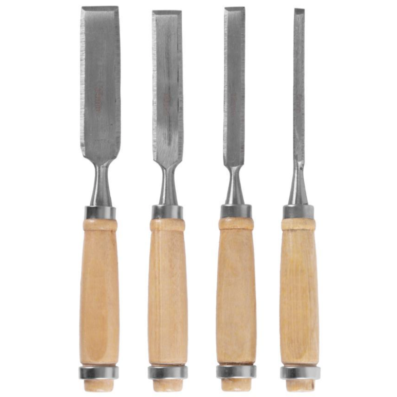 Set 4 Dalti cu maner de lemn
