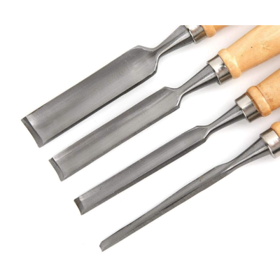 Set 4 Dalti cu maner de lemn