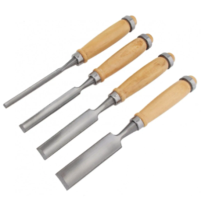 Set 4 dalti pentru sculptura in lemn din Otel Maro/Argintiu