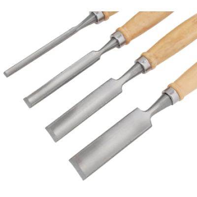 Set 4 dalti pentru sculptura in lemn din Otel Maro/Argintiu