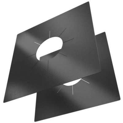 Set 4 Folii TEFLON NEGRU Detasabile pentru Aragaz din Teflon  Lavabila  Reutilizabila  Negru