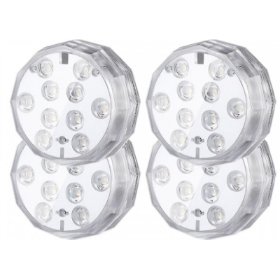 Set 4 lampi LED RGB  cu telecomanda  rezistente la apa