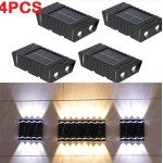 Set 4 lampi solare cu LED bidirectional sus jos