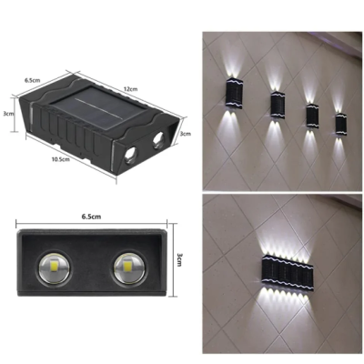 Set 4 lampi solare cu LED bidirectional sus jos