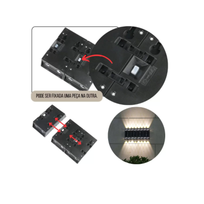 Set 4 lampi solare cu LED bidirectional sus jos