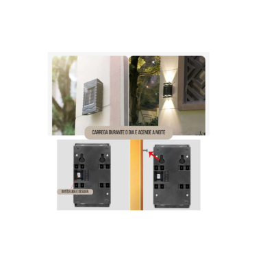 Set 4 lampi solare cu LED bidirectional sus jos