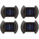 Set 4 Lampi solare cu lumina bidirectionala 6 led / lampa