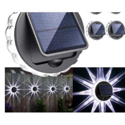 Set 4 lampi solare LED pentru gard model SOARE cu senzor lumina