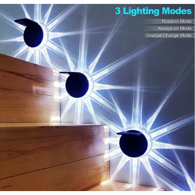 Set 4 lampi solare LED pentru gard model SOARE cu senzor lumina