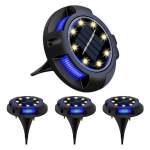 Set 4 lampi solare pentru curte cu picioruse detasabile si led lateral