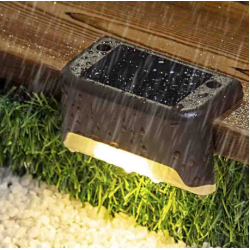 Set 4 lampi solare pentru trepte cu lumina calda