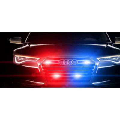 Set 4 lumini de averizare LED 36W cu stroboscop rosu / albastru