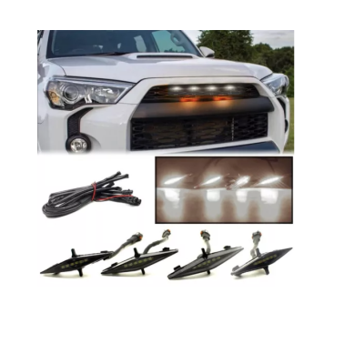 Set 4 lumini de zi si gabarit F3 pentru auto sau autocamioane montaj pe grila 12V/24V