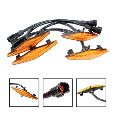 Set 4 lumini de zi si gabarit F3 pentru auto sau autocamioane montaj pe grila 12V/24V