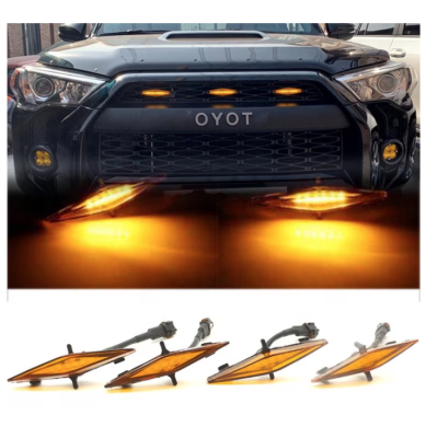 Set 4 lumini de zi si gabarit F3 pentru auto sau autocamioane montaj pe grila 12V/24V