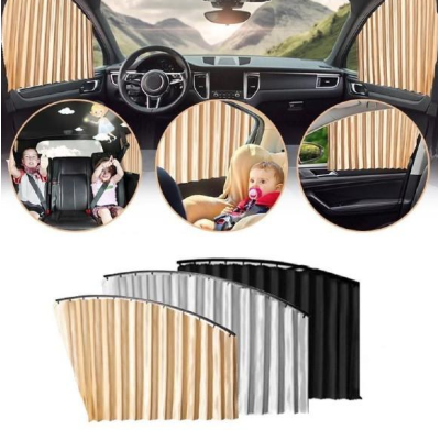 Set 4 parasolare retractabile auto geamuri laterale fata-spate BEJ